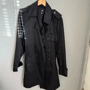 Stylish black trench coat